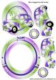 Steampunk Car in Purple on World, Rocker Card