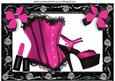 Diamonds and Black Lace Pretty in Pink A4