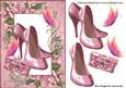 Pretty Pink Shoes in Rose Frame with Butterflies