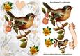 Little Bird on a Branch with Flowers