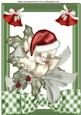 Robin in Santa Hat with Christmas Bells A4