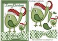 Cute Little Robins in Bow Frame in Santa Hats