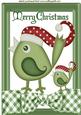 Cute Little Robins in Bow Frame in Santa Hats A4