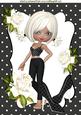 Trendy Girl with Polkadot Shoes and White Roses A4