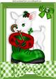Little White Deer with Candycane & Boot A4