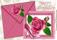 Painted Pink Rose & Shoe on Card & Envelope A4