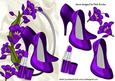 Pretty Purple Flowers with Purple Shoes & Lippy