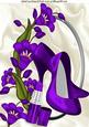 Pretty Purple Flowers with Purple Shoes & Lippy A4