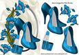Pretty Turq Flowers with Turq Shoes & Lippy