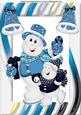 Skating Snowmen with Glitter Bells A4