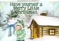 I Love Cuddling My Snowman with Cottage A4