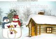 Snowman Family Singing with Cottage A4