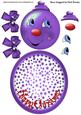 Funny Face Purple Bauble Large Rocker Card