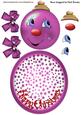 Funny Face Pink Bauble Rocker Card