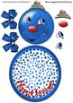 Funny Face Blue Bauble Large Rocker Card
