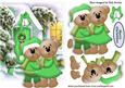 Keeping Warm Cute Little Teddies in Green