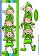 Cheeky Santa Elves in Green Long Dl Card