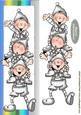 Cheeky Santa Elves in Silver Long Dl Card