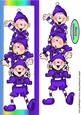 Cheeky Santa Elves in Purple Long Dl Card