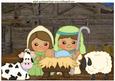 Nativity in a Barn with Mary and Joseph A4