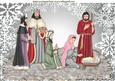 Nativity Scene with Three Wise Men in Silver A4