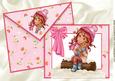 Litle Girl Cuddling Kitty on Card & Envelope A4