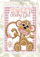 Cute Baby Girl Monkey with Bottle A4