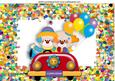 Clowin Around in a Car in Jigsaw Frame A4