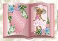 Pretty in Pink with Flowers in Open Book A4