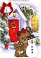 Teddy with Snowman in the Snow A4
