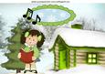 Little Girl Carol Singing in the Snow A4