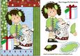 Snowman with Little Girl & Present
