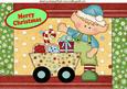 Santas Little Elf with Lots of Presents A4