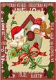 Birdhouse with Robins and Holly A4