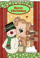 Snowman and Teddy in Tapestry Frame A4