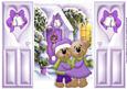Little Bears in Lilac Cuddling in the Snow Gatefold