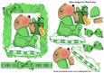 For Santa Cute Little Bear on a Green Cushion