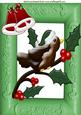 Little Bird on a Holly Branch with Bells A4