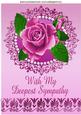 With Sympathy Painted Pink Roses in Pearl Frame A4
