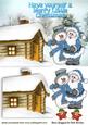 Santa in Blue with Snowman with Cheeky Stars