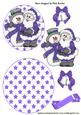 Santa in Purple with Snowman Rocker Card