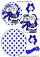 Santa in Royal Blue with Snowman Rocker Card
