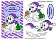 Polar Bear in Purple on Ice on a Stripe Tag