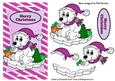 Polar Bear in Pink on Ice on a Stripe Tag