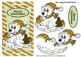 Polar Bear in Gold on Ice on a Stripe Tag