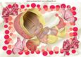 Faerie Baby with Butterflies & Bows in Bubbles Frame A4
