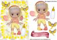 Faerie Baby with Butterflies in Yellow Bubbles Frame