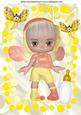 Faerie Baby with Butterflies in Yellow Bubble Frame A4 In