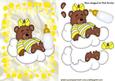 Sleepy Teddy on a Cloud in Yellow Bubble Frame