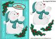 Polar Bear in Turq Hat & Scarf with Holly